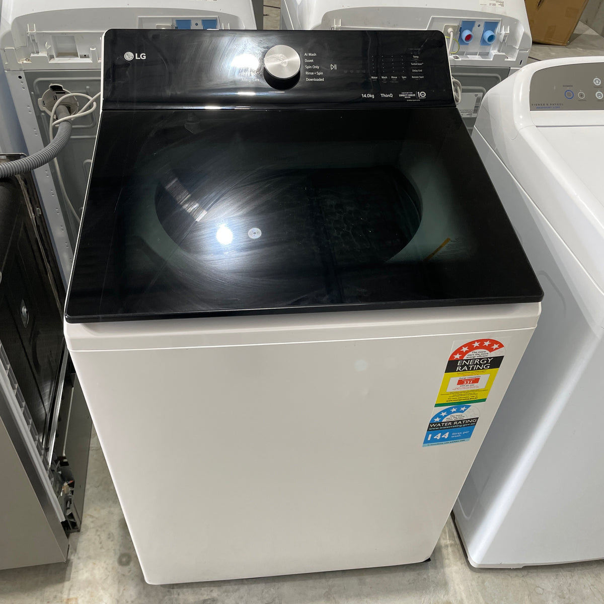 LG WTX9-14W 14kg Series 9 Top Load Washing Machine – AI Direct Drive, TurboClean3D & ThinQ Wi-Fi | Factory Second