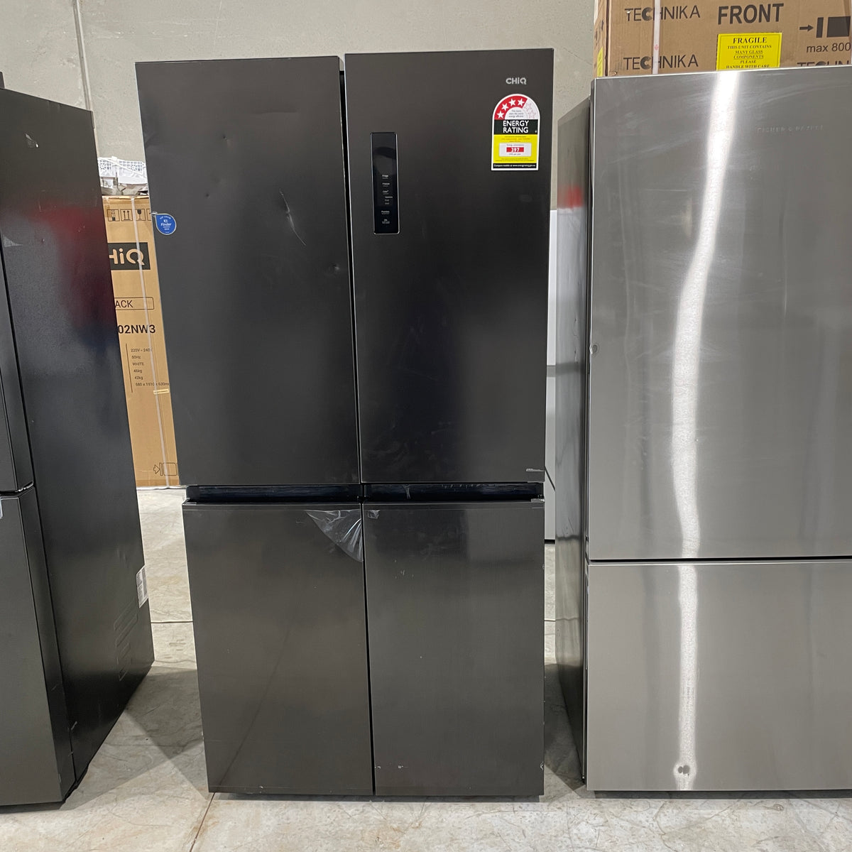 CHiQ 503L Quad Door Fridge CCD502NBS – No Frost, Multi-Airflow & Inverter | Refurbished