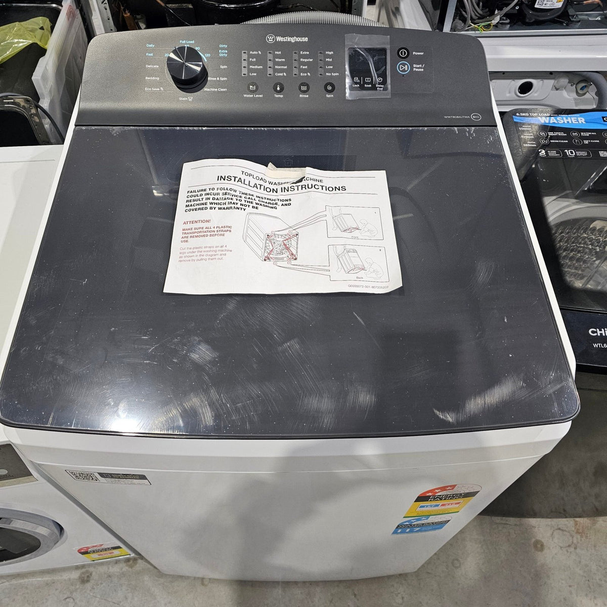 Westinghouse 8kg EasyCare Top Load Washing Machine – Factory second image 1