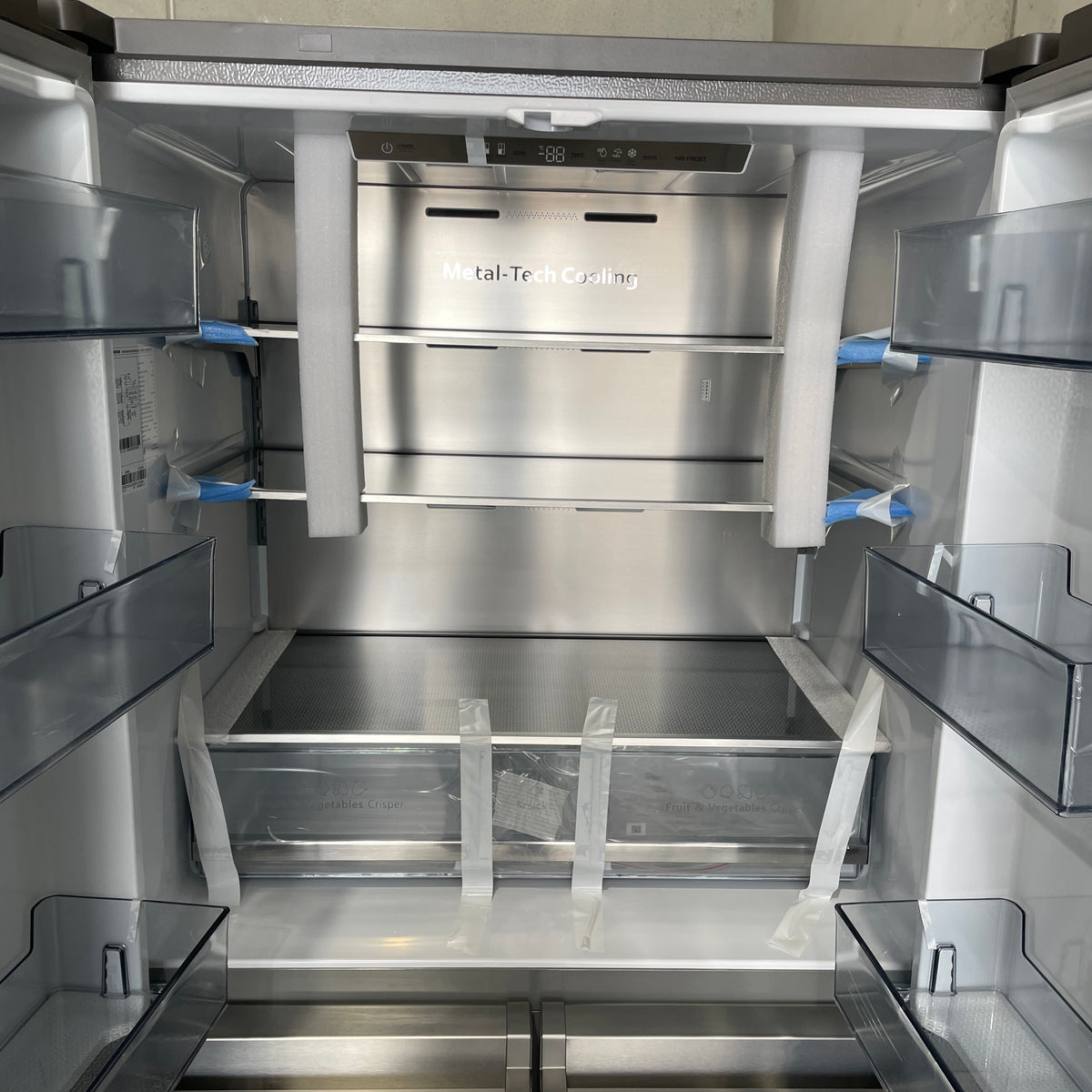 Hisense HRCD610TS 609L PureFlat French Door Fridge – Silver Stainless Steel, Inverter Technology & My Fresh Choice Zone | Factory Second