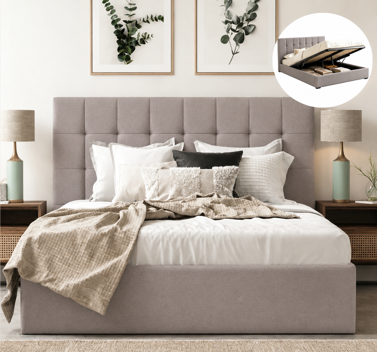 Queen Gas Lift Storage Bed Frame  | Timber Bed Frame Adelaide | Trigger Appliances image 0