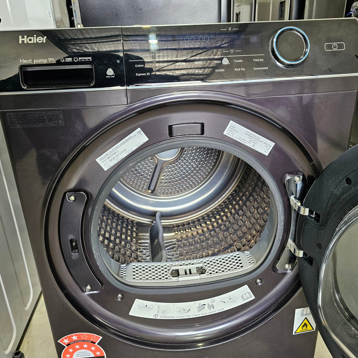Haier 9kg 600 Series Heat Pump Dryer – 8 Star Energy, Steam Refresh, Wi-Fi, Refurbished, 6 Month Warranty image 2