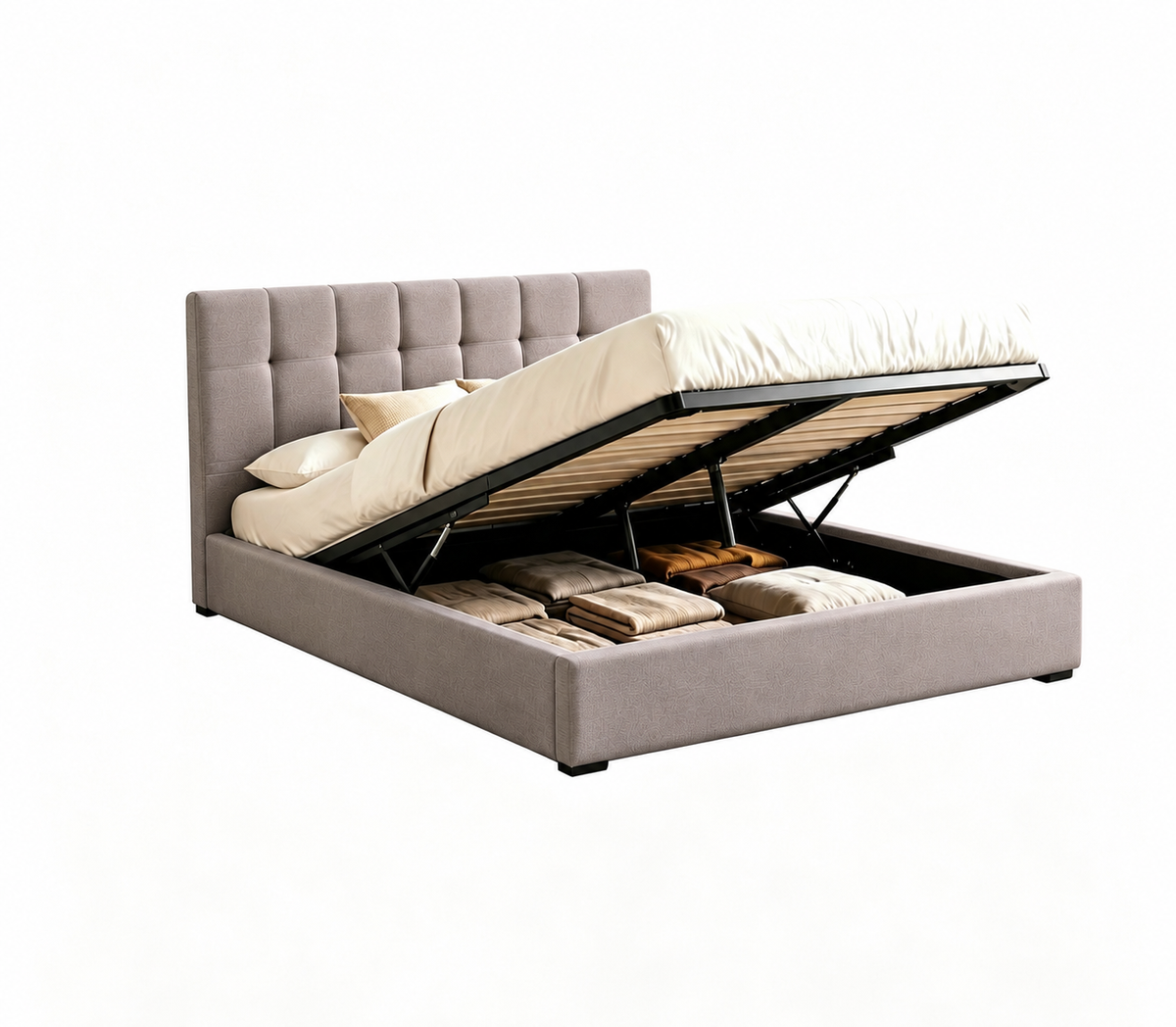 Queen Gas Lift Storage Bed Frame  | Timber Bed Frame Adelaide | Trigger Appliances image 1