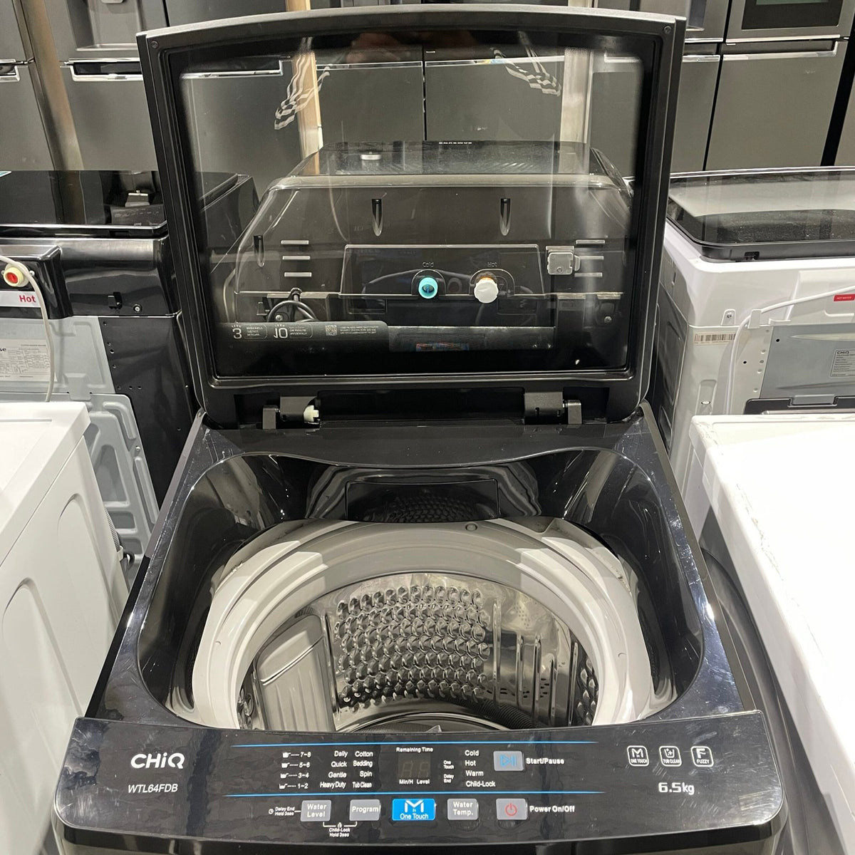 CHiQ 6.5kg Top Load Washing Machine – Black | 700 RPM | 9 Wash Programs | Refurbished | 6 Month Warranty image 2