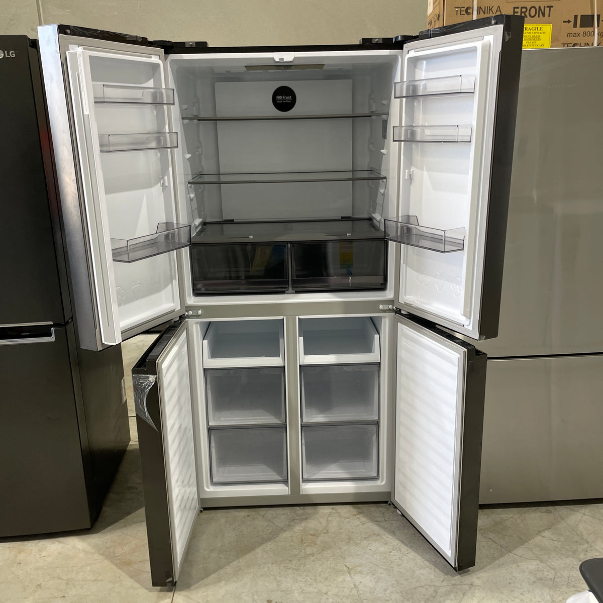 CHiQ 503L Quad Door Fridge CCD502NBS – No Frost, Multi-Airflow & Inverter | Refurbished