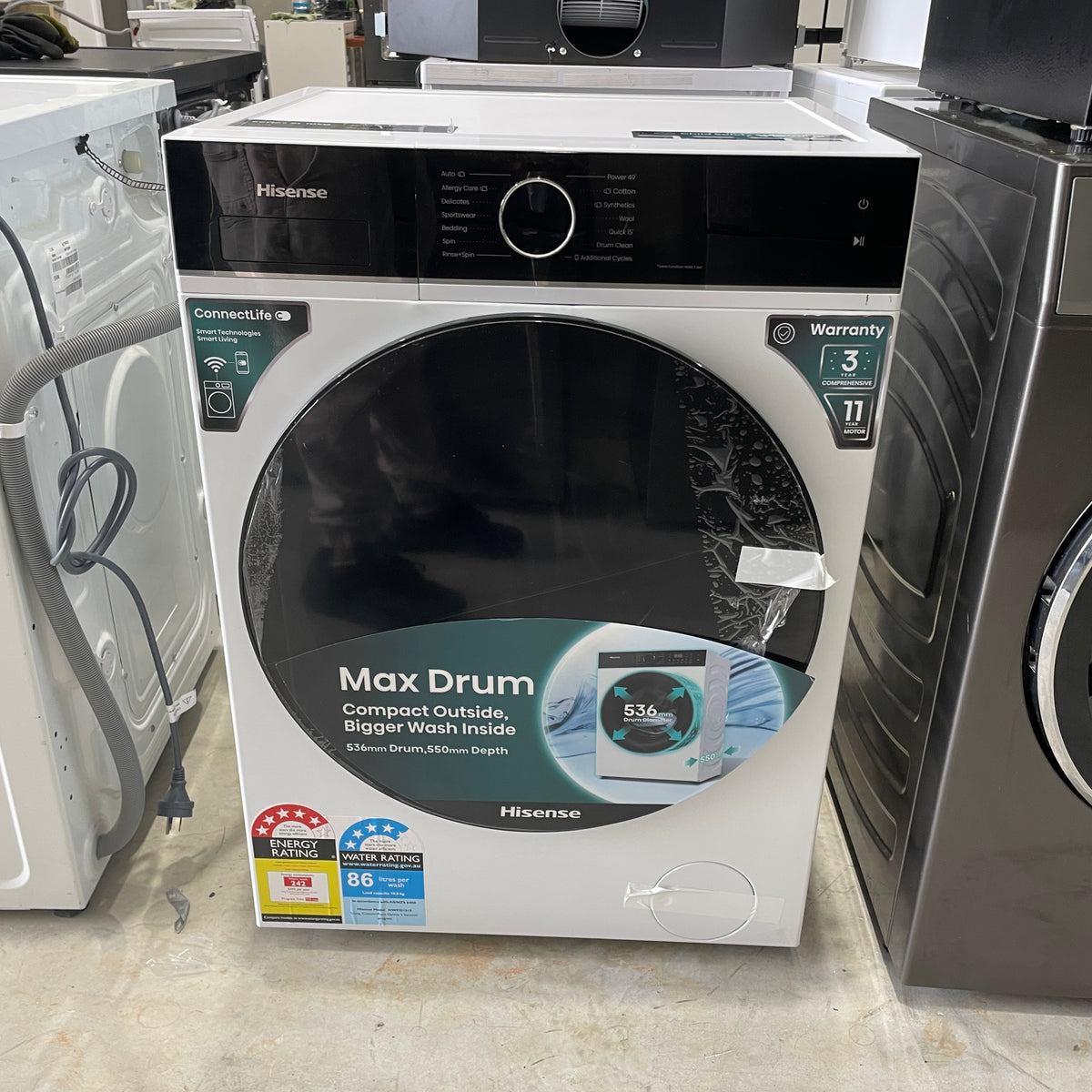 Hisense 10kg Series 5i Front Load Washing Machine HWF5I1015 – Steam, Auto Wash & 1500 RPM | Factory Second
