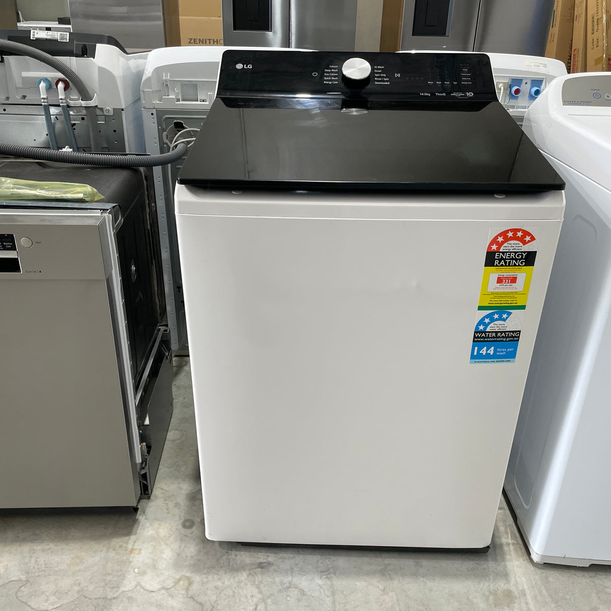 LG WTX9-14W 14kg Series 9 Top Load Washing Machine – AI Direct Drive, TurboClean3D & ThinQ Wi-Fi | Factory Second