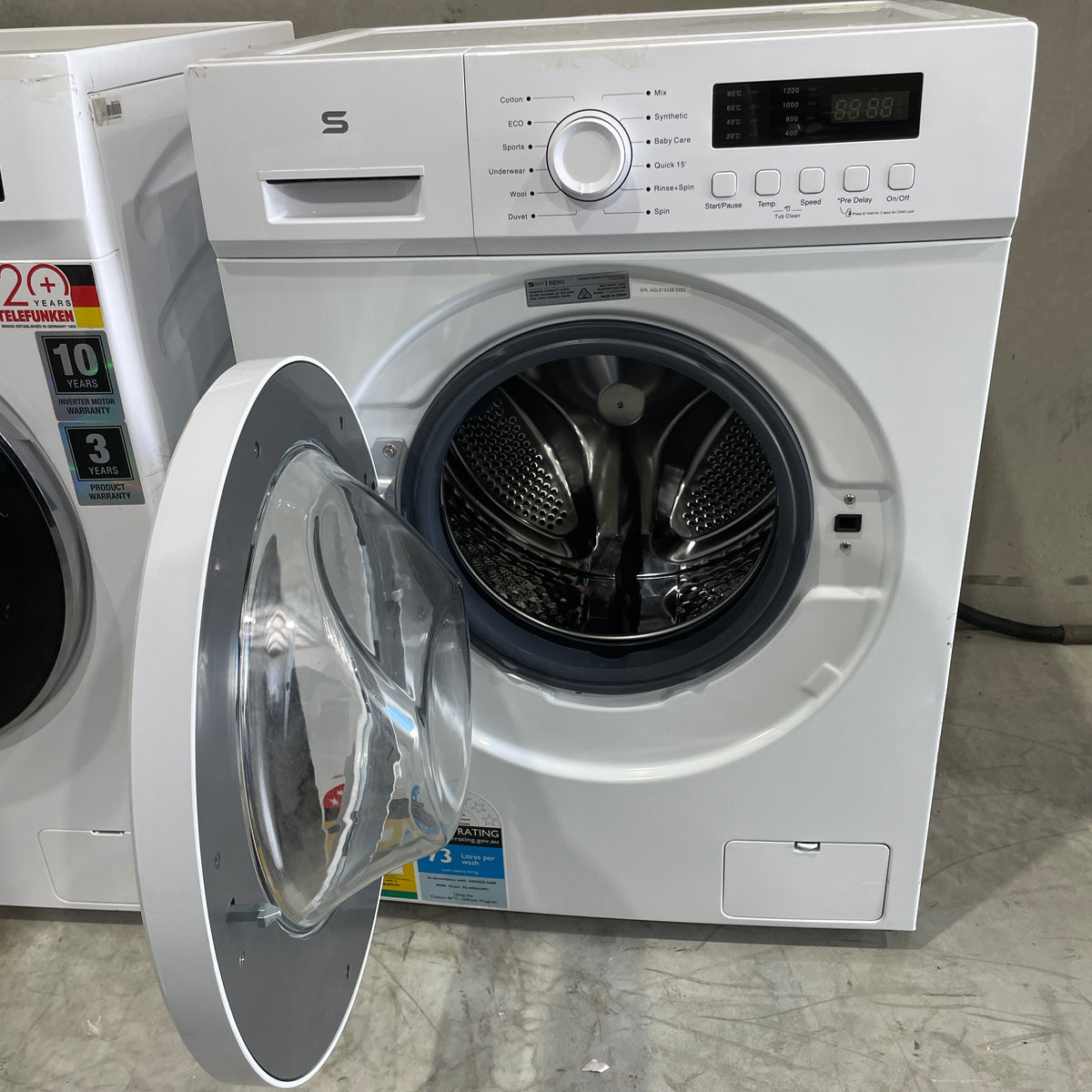 SeikiSC-600AU7FL 6kg Front Load Washing Machine – 1200RPM, Quick Wash, Refurbished