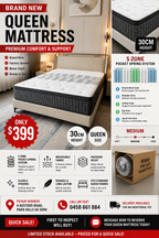 Premium Queen Mattress | 5 Zone Pocket Spring System | image 1