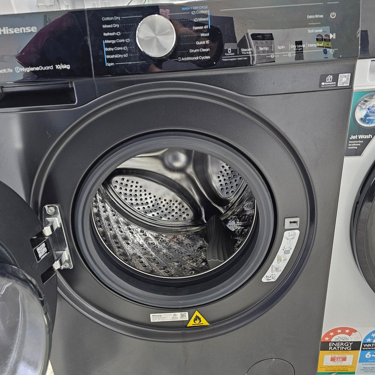 Hisense 10kg Front Load Washing Machine HCF7S1014BX – Series 7, Steam, UV Hygiene &amp; Wi-Fi | Refurbished image 2