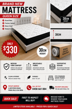 Brand New 30cm Queen Mattress – Comfortable &amp; Supportive image 1