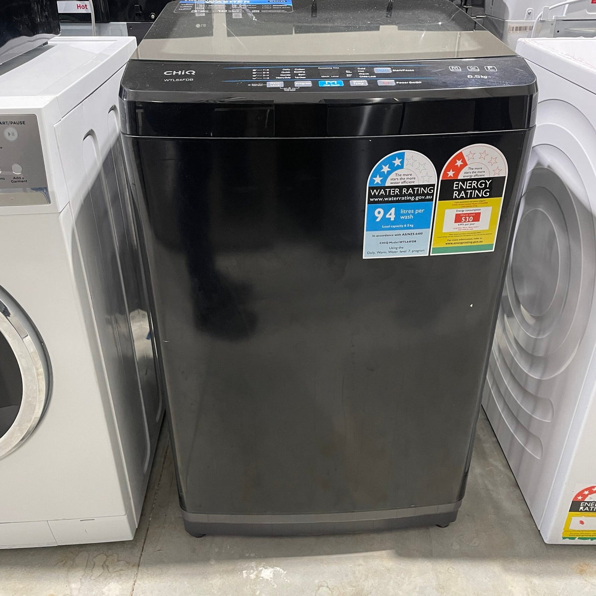 CHiQ 6.5kg Top Load Washing Machine – Black | 700 RPM | 9 Wash Programs | Refurbished | 6 Month Warranty image 0