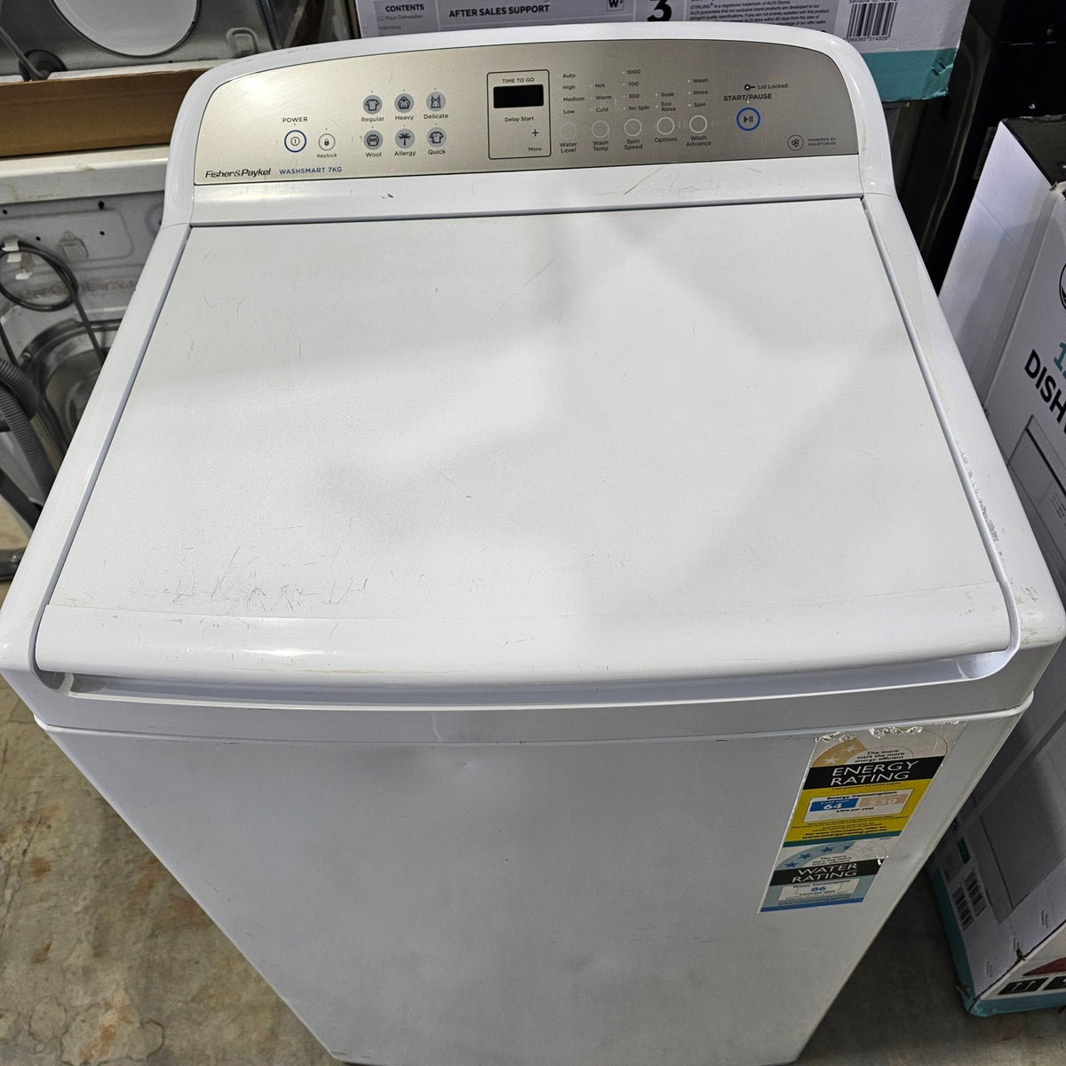 Fisher &amp; Paykel WA7060G1 7kg Top Load Washing Machine – White | Refurbished | 6 Month Warranty image 1