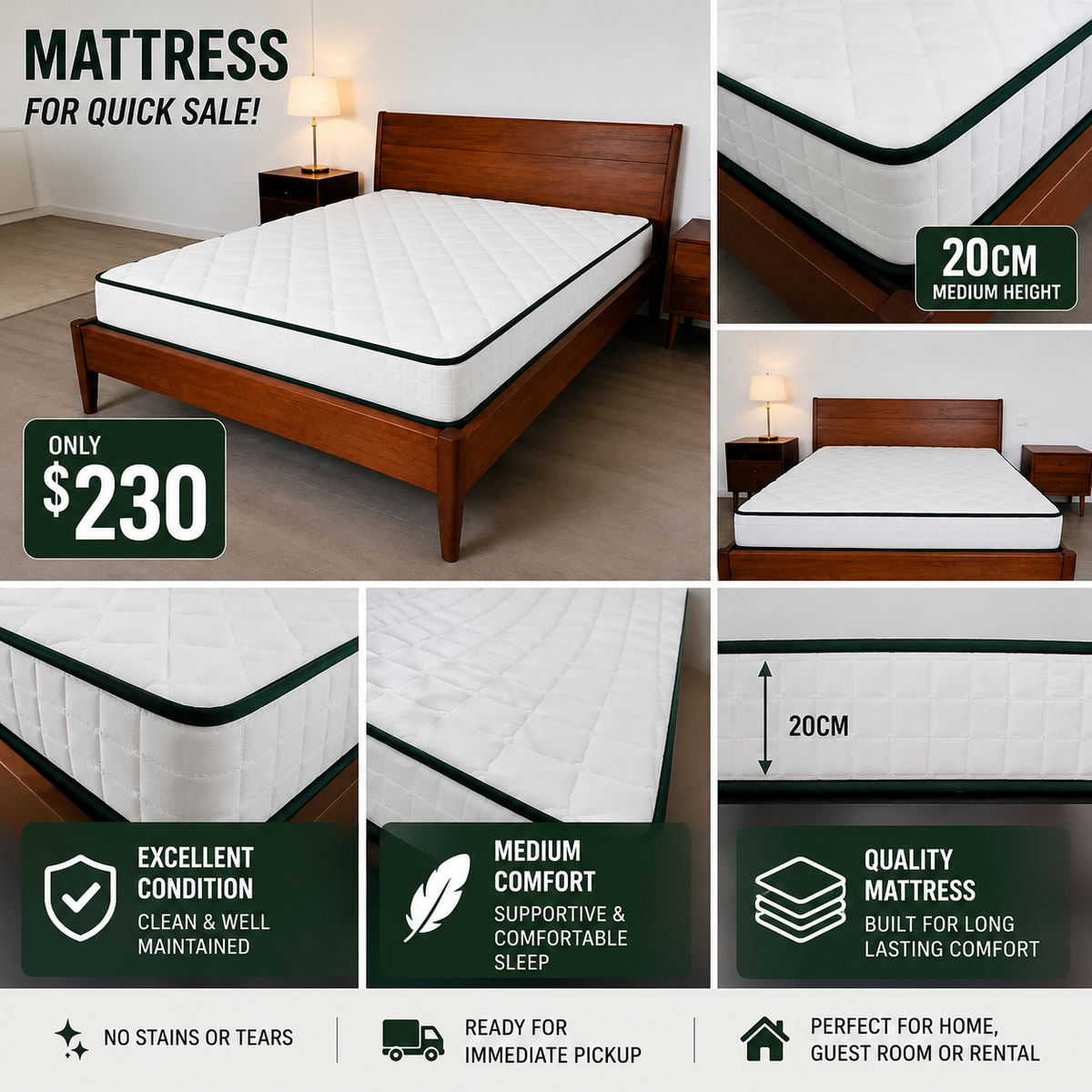 Brand New Boxed Mattress – 20cm Medium-Firm | image 1