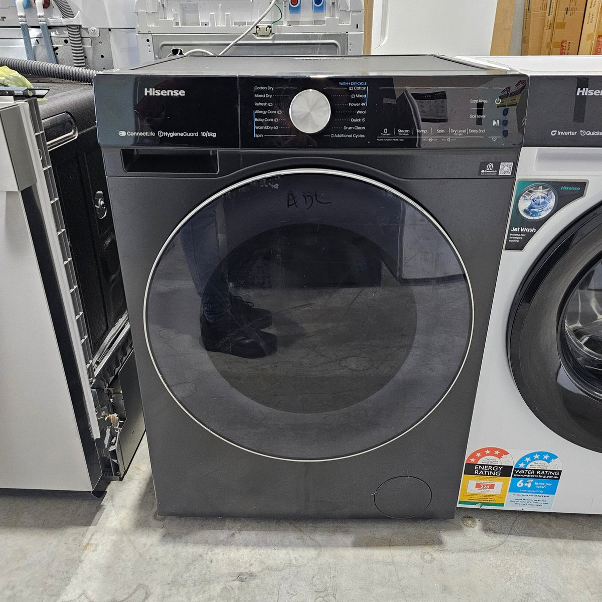 Hisense 10kg Front Load Washing Machine HCF7S1014BX – Series 7, Steam, UV Hygiene &amp; Wi-Fi | Refurbished image 0